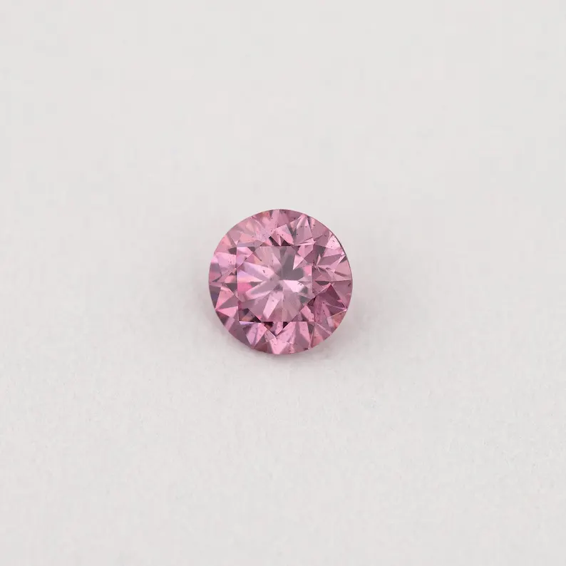 GIA Certified 0.10ct Fancy Intense Purplish Pink Natural Argyle Pink Diamond Round Brilliant VS2
