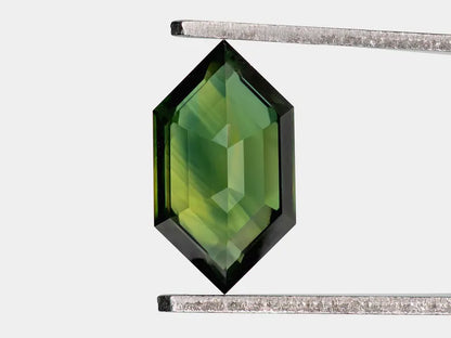 10x5.6mm Natural Teal Sapphire Long Hexagon shape 1.87ct Green Sapphire Geometric Shape Calibrated