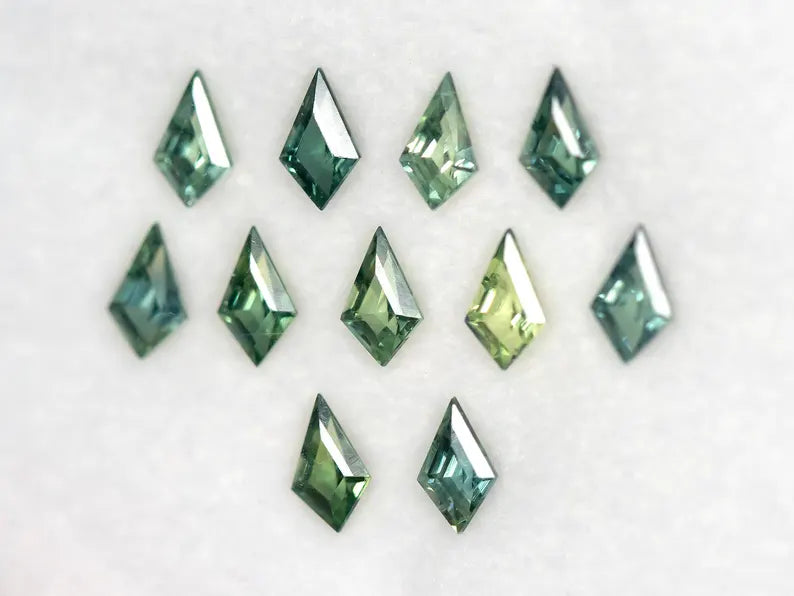 5x3mm Kite Shape Natural Teal Sapphire Calibrated Parcel Wholesale geometric shape