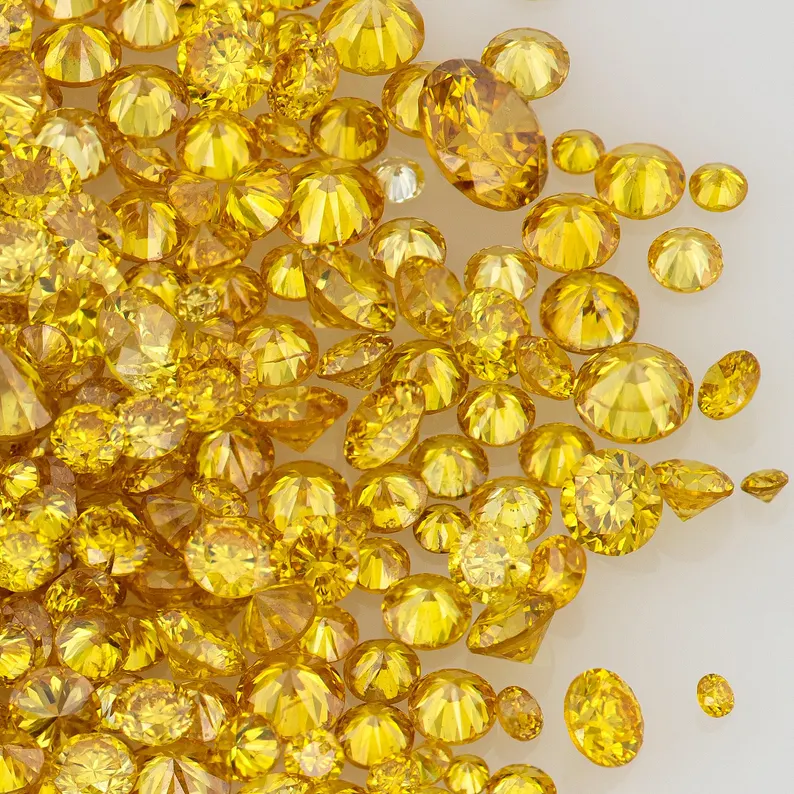 Fancy Vivid Yellow – Top Canary Diamond | Natural Untreated Round Fancy Diamond | Melee Accent Stones | Loose Yellow Diamond