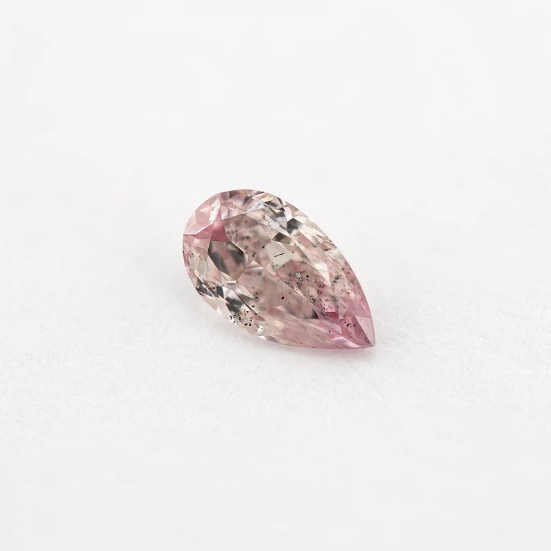 GIA Certified 0.17 Ct Untreated Fancy Pink Natural Diamond Pear Solitaire|Custom Jewelry|Certificate|natural color|rare
