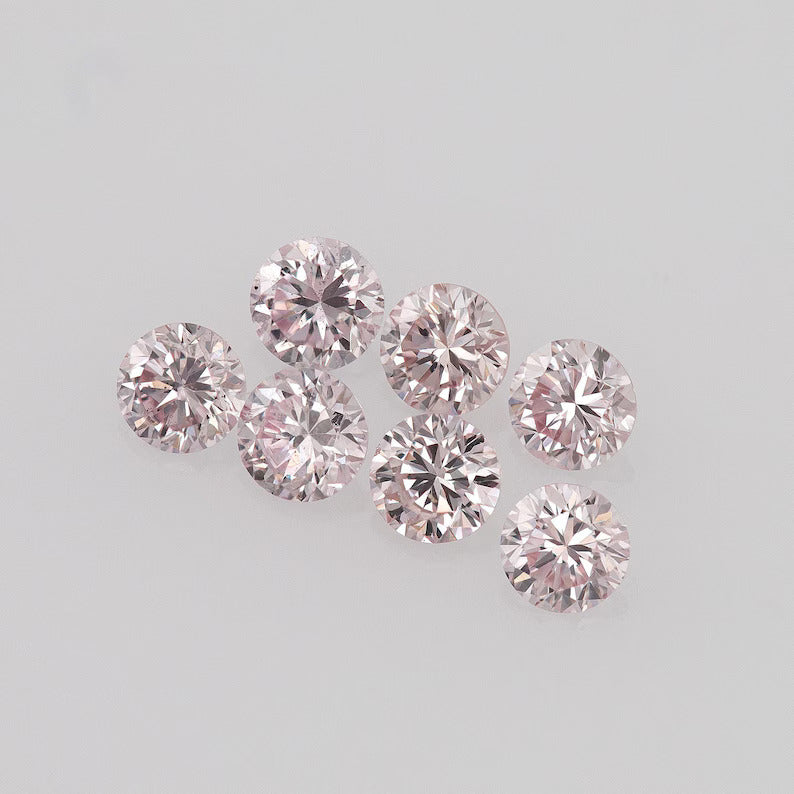 1pcs Genuine Argyle Pink Diamond 2mm Fancy Intense Purplish Pink 6PP Natural Argyle Diamonds Round Pink Australian Diamonds