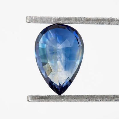 Bicolor - Blue & White | Natural Sapphire Pear Cut 1.31ct | Heated Ceylon Gemstone | Loose Sapphire for Fine Jewelry or Ring