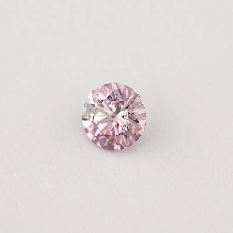 Argyle Certified 0.14ct 7PP Fancy Pink Natural Argyle Pink Diamond Round Brilliant