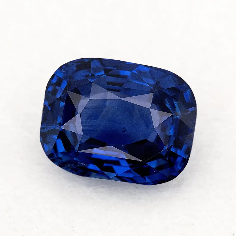 GRS Certified Royal Blue 5.54 ct. Natural Blue Sapphire Cushion Ceylon Sri Lanka Only Heat