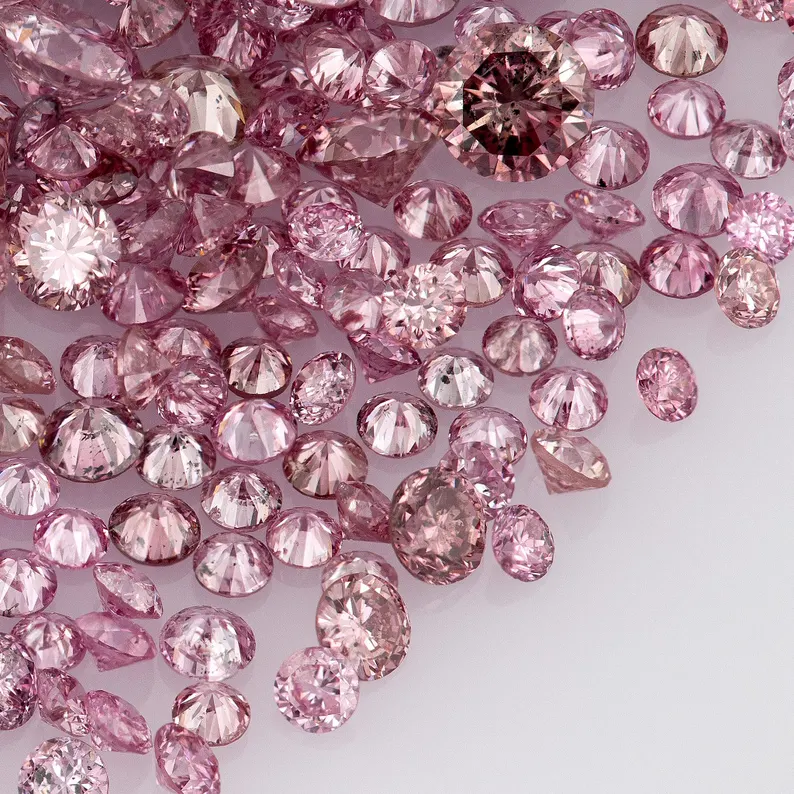 Argyle Pink Diamonds 0.25ct 0.8m to 1.8mm mix scoop Dark Vivid Pink Diamonds Untreated Natural Pink Diamond Round|Melee|accents|Argyle