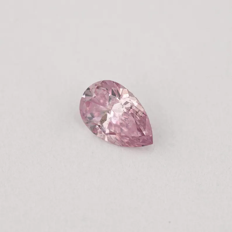 Argyle Certified 0.14ct 6PP Fancy Intense Pink Natural Argyle Pink Diamond Pear Brilliant
