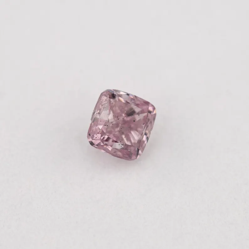 GIA Certified 0.19ct Fancy Pink Natural Argyle Pink Diamond Cushion Brilliant SI2