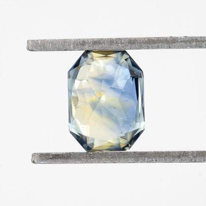 Bicolor - Blue & Yellow | Natural Sapphire Radiant Emerald Cut 1.08ct | Heated Ceylon Gemstone | Loose Sapphire for Ring or Jewelry