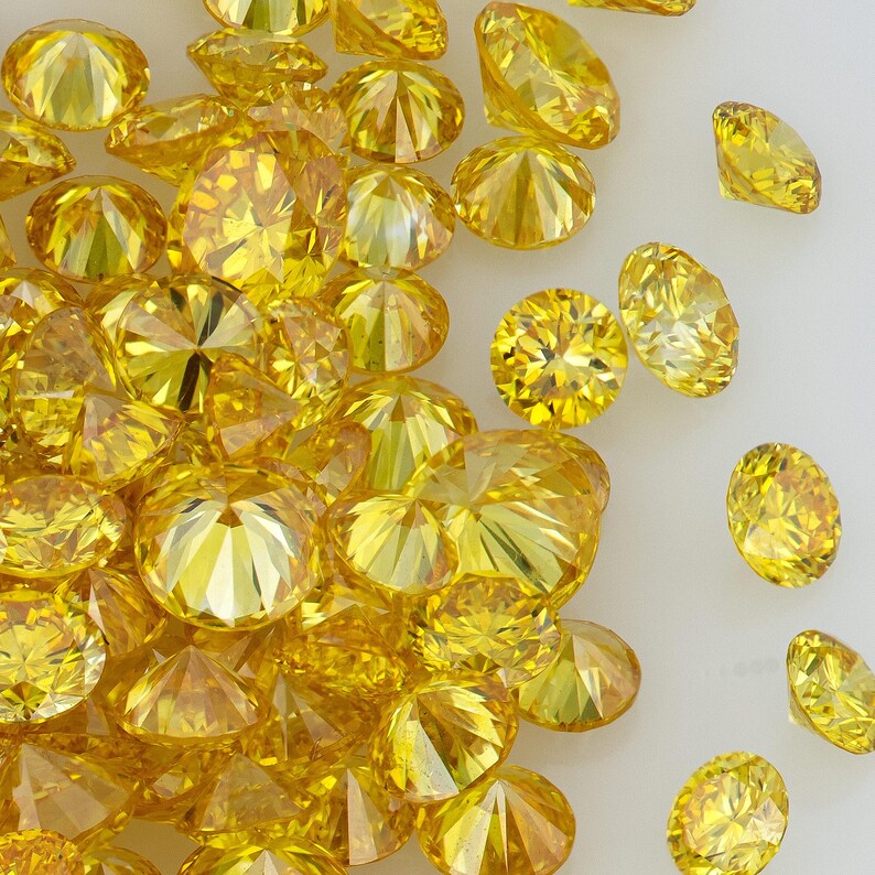 EX Canary Diamonds 0.25ct 1.8mm to 2.2mm mix scoop Canary Yellow Untreated Natural Diamonds Round|Melee|accents|Cape Yellow