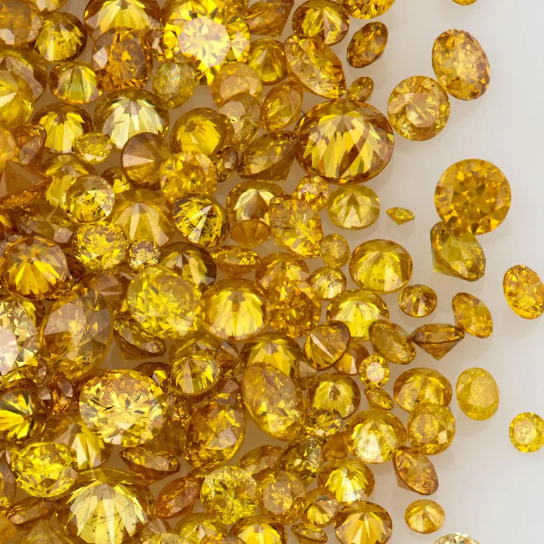 Fancy Vivid Yellowish Orange | Natural Untreated Diamonds | Round | Melee | Accents | Fancy Diamonds