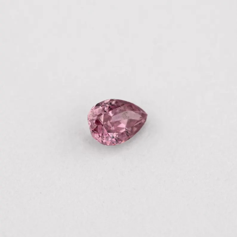 GIA Certified 0.07ct Fancy Intense Purplish Pink Natural Argyle Pink Diamond Pear Brilliant
