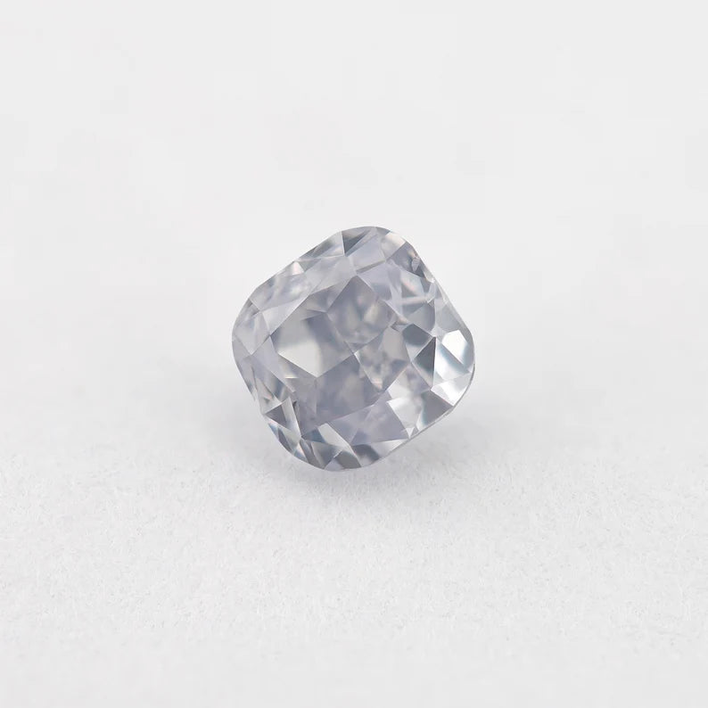 GIA Certified 0.33 Ct Untreated Fancy Light Gray Blue Natural Diamond Square Solitaire|Custom Jewelry|Certificate|natural color|rare