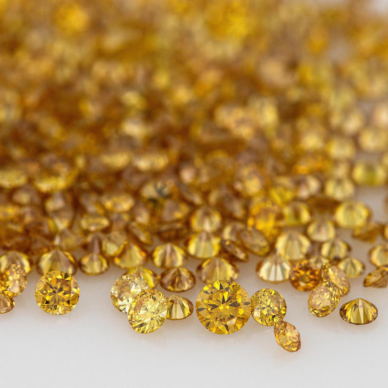 Fancy Vivid Brownish Yellow Golden Coffee | Natural Untreated Diamonds | Round | Melee | Accents | Coffee