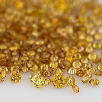 Fancy Vivid Brownish Yellow Golden Coffee | Natural Untreated Diamonds | Round | Melee | Accents | Coffee