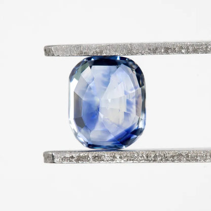 Bicolor - Blue & White | Natural Sapphire Cushion Cut 1.51ct | Heated Ceylon Gemstone | Loose Sapphire for Ring or Fine Jewelry