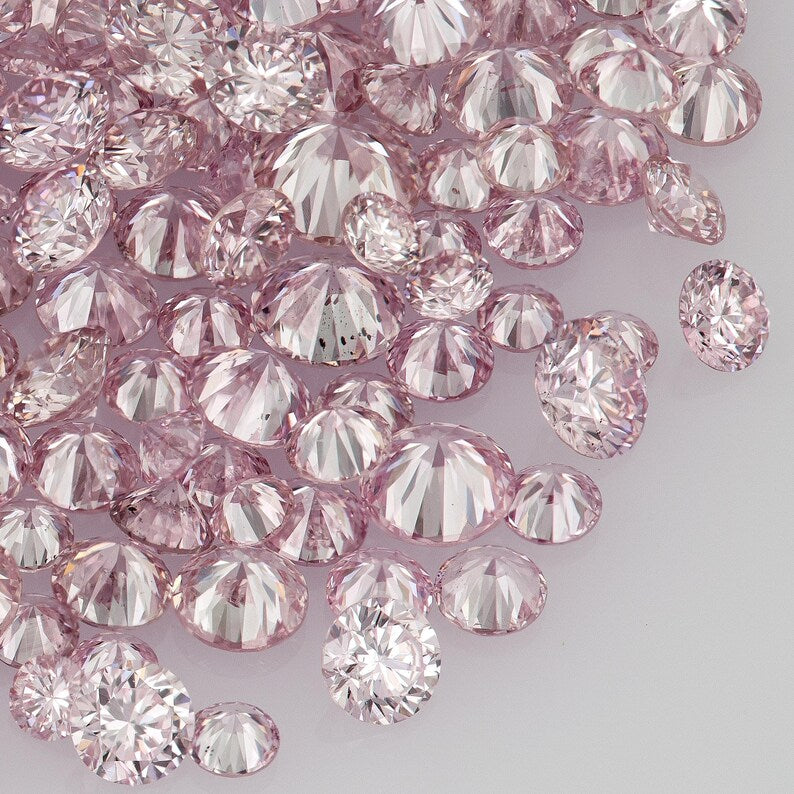 Selection Argyle Pink Diamonds 0.25ct 0.8mm to 2.2mm mix scoop Argyle Pink Diamond Untreated Natural Pink Diamond Round|Melee|accents|Argyle