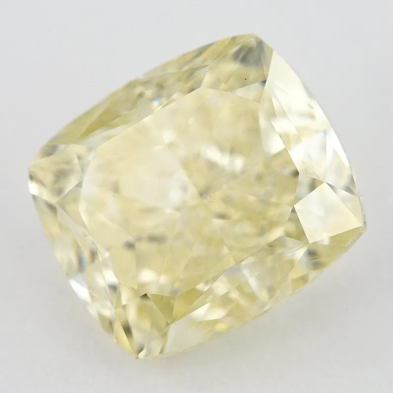 GIA Certified 3.91ct. Fancy Light Yellow Loose Natural Diamond Cushion VS2 Untreated|Certificate|Genuine|Yellow Diamond