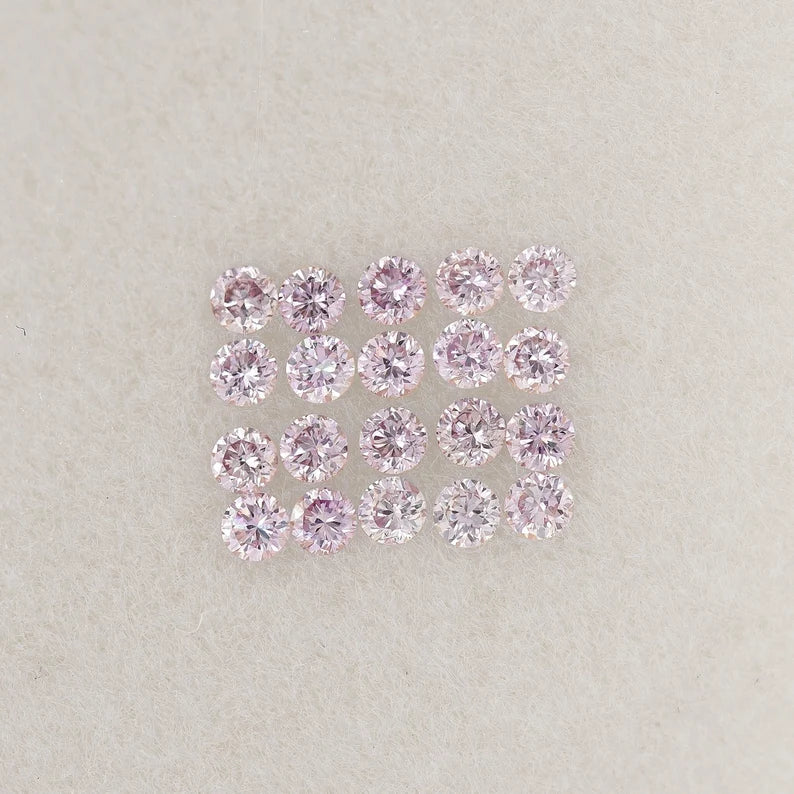 0.25ct 1.3mm to 1.7mm mix size Fancy Intense Plus Pink Natural Diamonds VS-SI Round Brilliant Selection|Argyle|Custom Jewelry|Pink Diamond