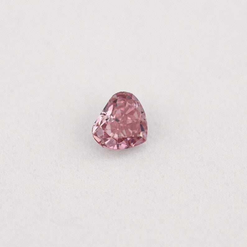 GIA Certified 0.07ct Fancy Intense Pink Natural Argyle Pink Diamond Heart Brilliant