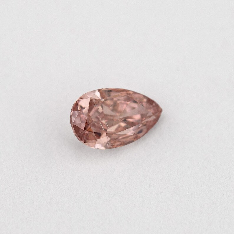 GIA Certified 0.20ct Fancy Intense Orangy Pink Natural Argyle Pink Diamond Pear Brilliant SI1