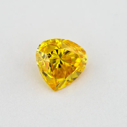 GIA Certified 0.51ct Fancy Vivid Orange Yellow Natural Yellow Diamond Heart SI1
