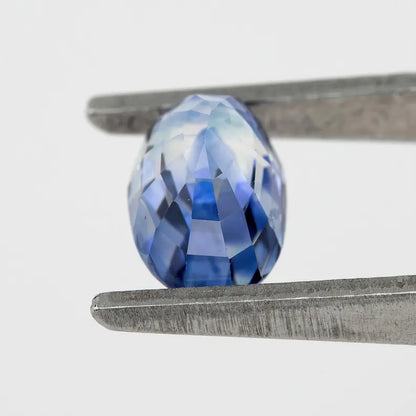 Bicolor – Blue & White | Natural Sapphire | Oval Cut | 1.34ct | Loose Untreated Gemstone | Bi-Color Sapphire | Unique Gemstone for Jewelry