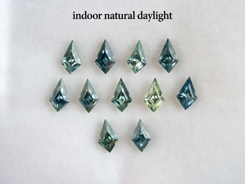 5x3mm Kite Shape Natural Teal Sapphire Calibrated Parcel Wholesale geometric shape