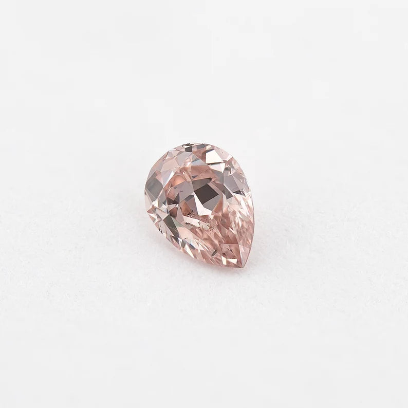GIA Certified 0.17 Ct Untreated Fancy Pink Natural Diamond Pear Solitaire|Custom Jewelry|Certificate|natural color|rare