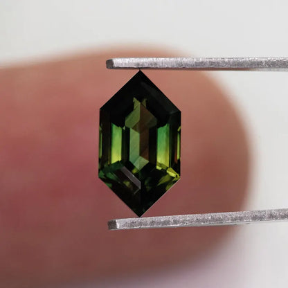 10x5.6mm Natural Teal Sapphire Long Hexagon shape 1.87ct Green Sapphire Geometric Shape Calibrated