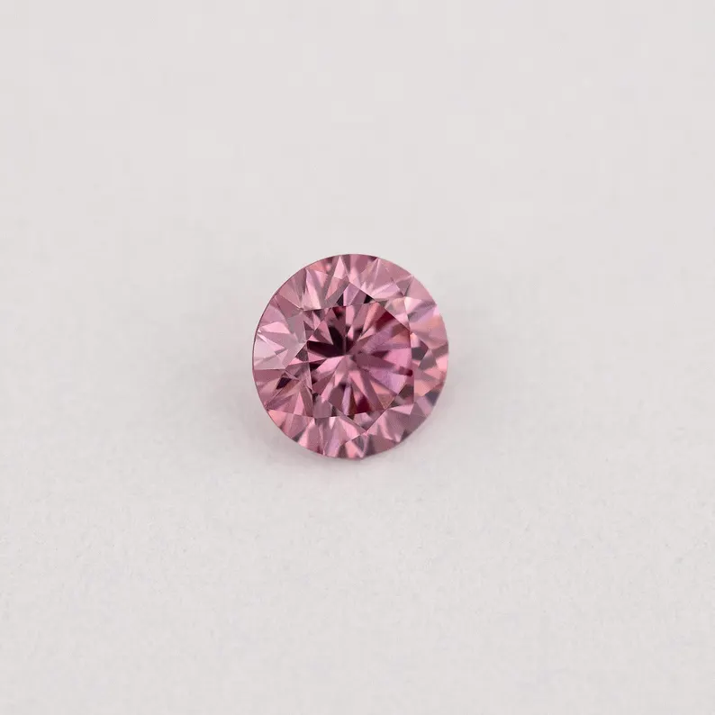 GIA Certified 0.13ct Fancy Intense Purplish Pink Natural Argyle Pink Diamond Round Brilliant VS1