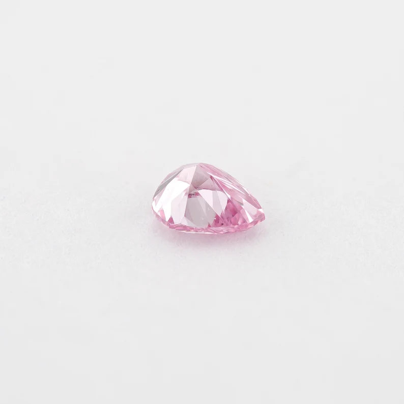 GIA Certified 0.12 Ct Untreated Fancy Intense Purple Pink Natural Diamond Pear Solitaire|Custom Jewelry|Certificate|natural color|rare