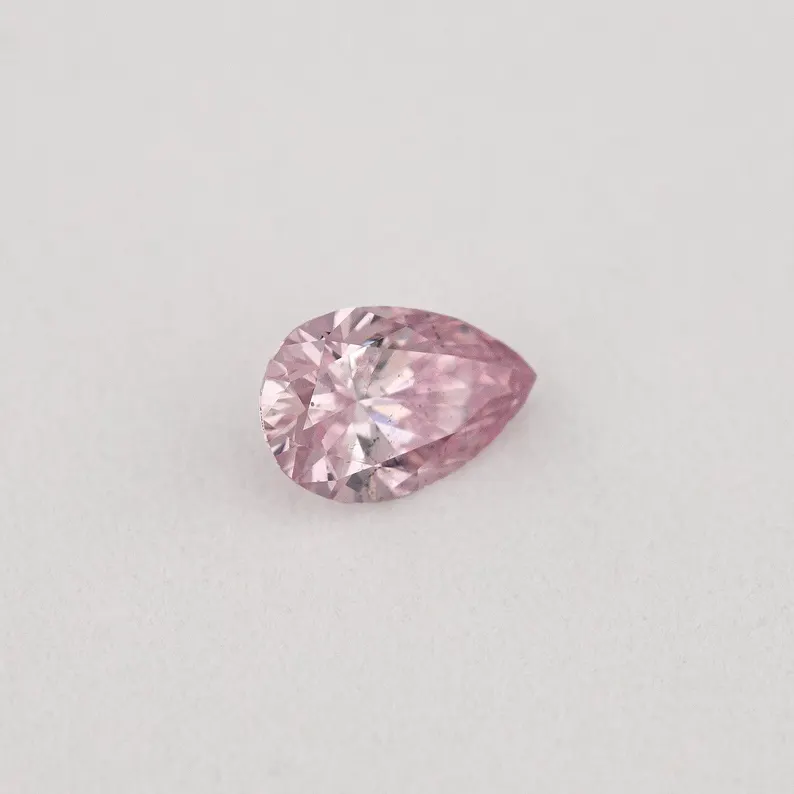 Argyle Certified 0.14ct 6PP Fancy Intense Pink Natural Argyle Pink Diamond Pear Brilliant