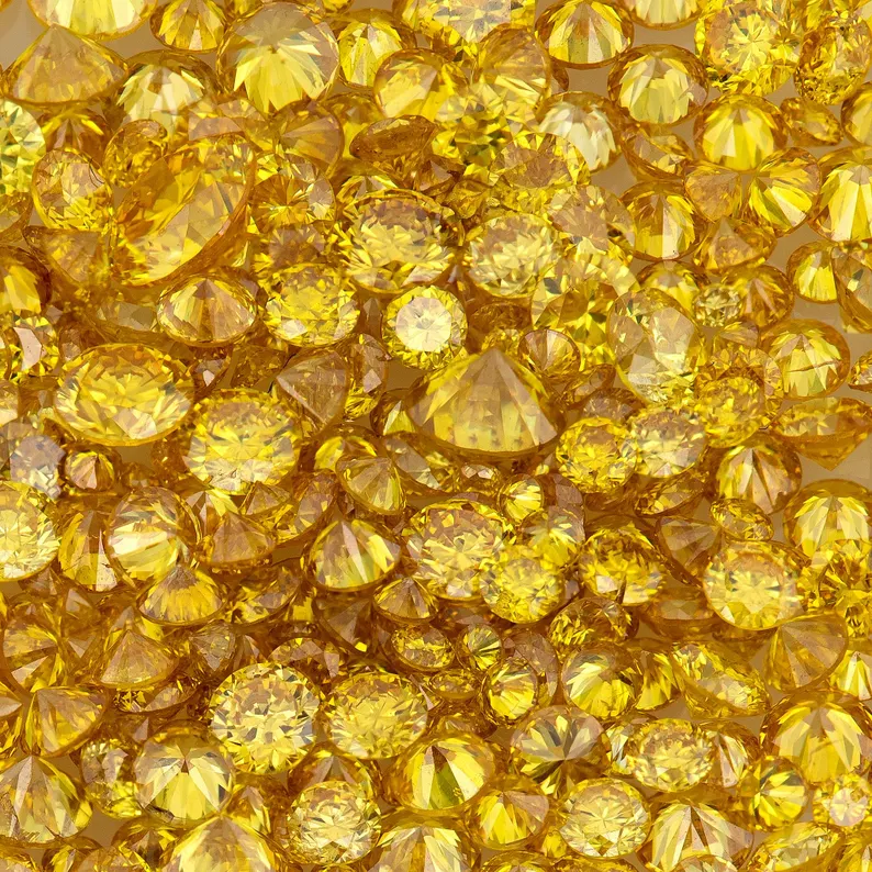 Fancy Vivid Yellow – Top Canary Diamond | Natural Untreated Round Fancy Diamond | Melee Accent Stones | Loose Yellow Diamond