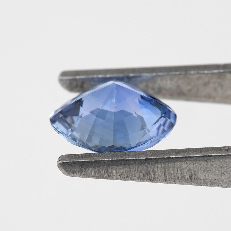 Bicolor - Blue & White | Natural Sapphire Cushion Cut 1.14ct | Heated Ceylon Gemstone | Loose Sapphire for Ring or Fine Jewelry