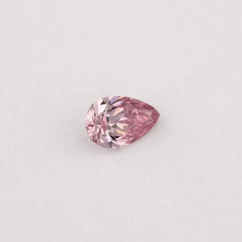 Argyle Certified 0.10ct 6PP Fancy Intense Pink Natural Argyle Pink Diamond Pear Brilliant