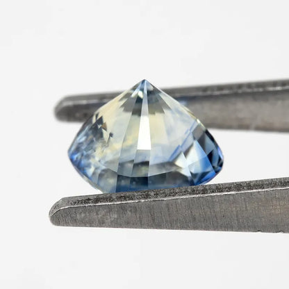 Bicolor - Blue & White | Natural Sapphire Cushion Cut 1.51ct | Heated Ceylon Gemstone | Loose Sapphire for Ring or Fine Jewelry