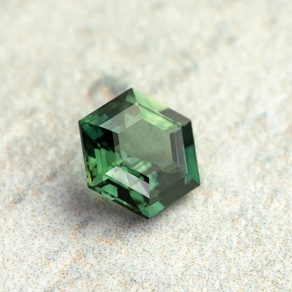 8x8mm Natural Teal Sapphire Hexagon shape 1.65ct Green Sapphire Geometric Shape Calibrated