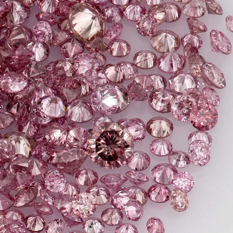 Argyle Pink Diamonds 0.25ct 0.8m to 1.8mm mix scoop Dark Vivid Pink Diamonds Untreated Natural Pink Diamond Round|Melee|accents|Argyle