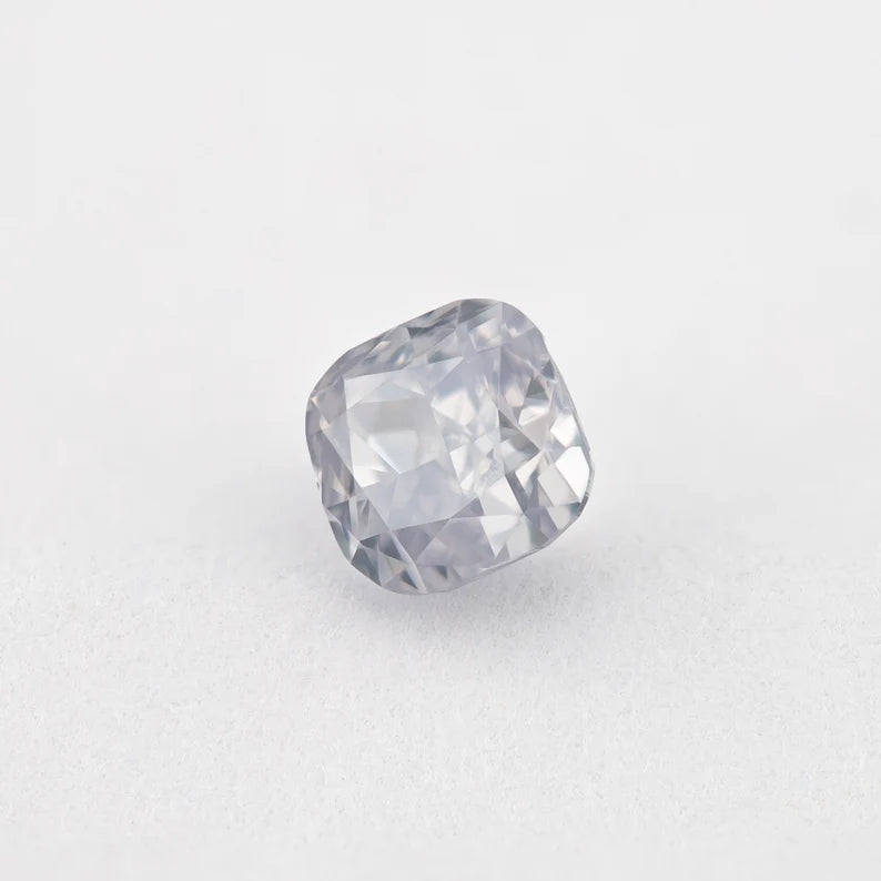 GIA Certified 0.33 Ct Untreated Fancy Light Gray Blue Natural Diamond Square Solitaire|Custom Jewelry|Certificate|natural color|rare