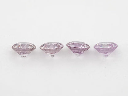 0.36ct of 4pcs 2.80mm Fancy Intense Purplish Pink Natural Pink Diamonds Set Round Brilliant SI1 Untreated 100% Natural