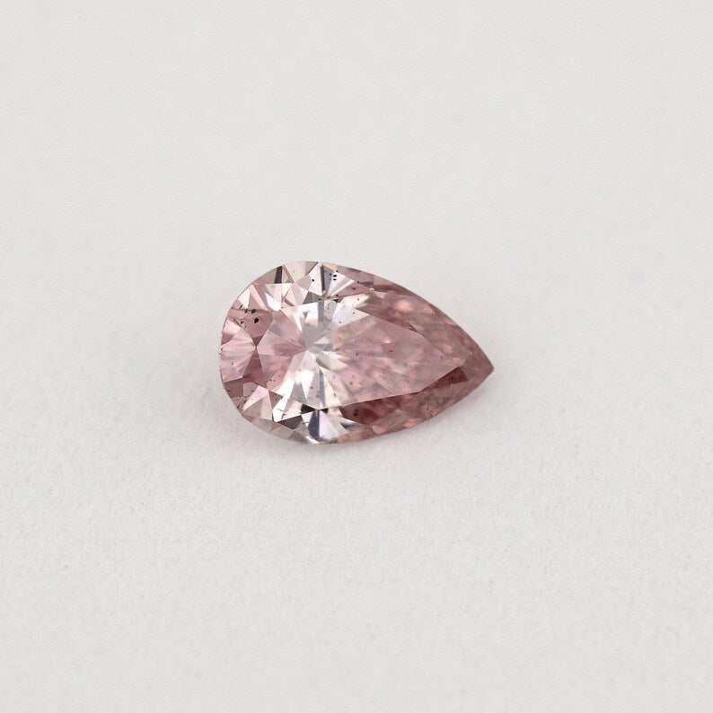Argyle Certified 0.15ct 6P Fancy Intense Pink Natural Argyle Pink Diamond Pear Brilliant