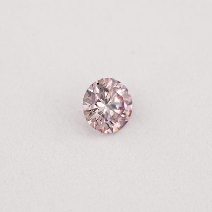 Argyle Certified 0.10ct 7PR Fancy Rose Pink Natural Argyle Pink Diamond Round Brilliant
