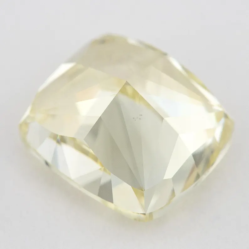 GIA Certified 3.91ct. Fancy Light Yellow Loose Natural Diamond Cushion VS2 Untreated|Certificate|Genuine|Yellow Diamond