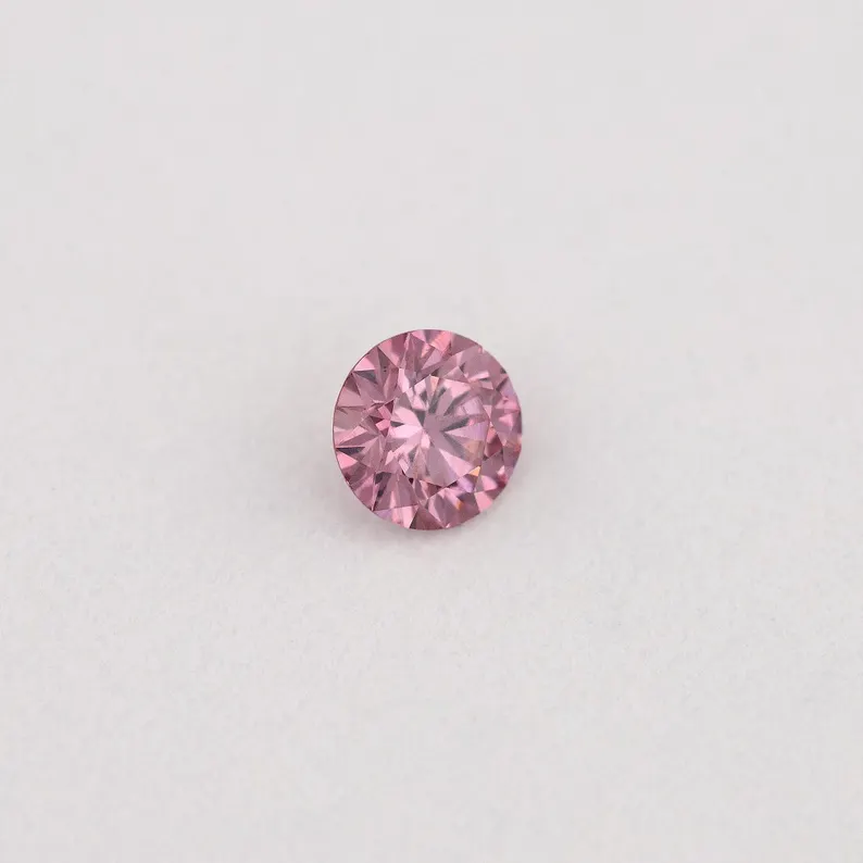 GIA Certified 0.07ct Fancy Intense Purplish Pink Natural Argyle Pink Diamond Round Brilliant VS1