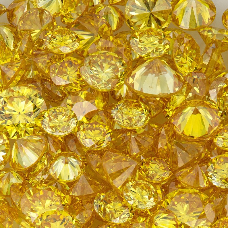 EX Canary Diamonds 0.25ct 1.8mm to 2.2mm mix scoop Canary Yellow Untreated Natural Diamonds Round|Melee|accents|Cape Yellow