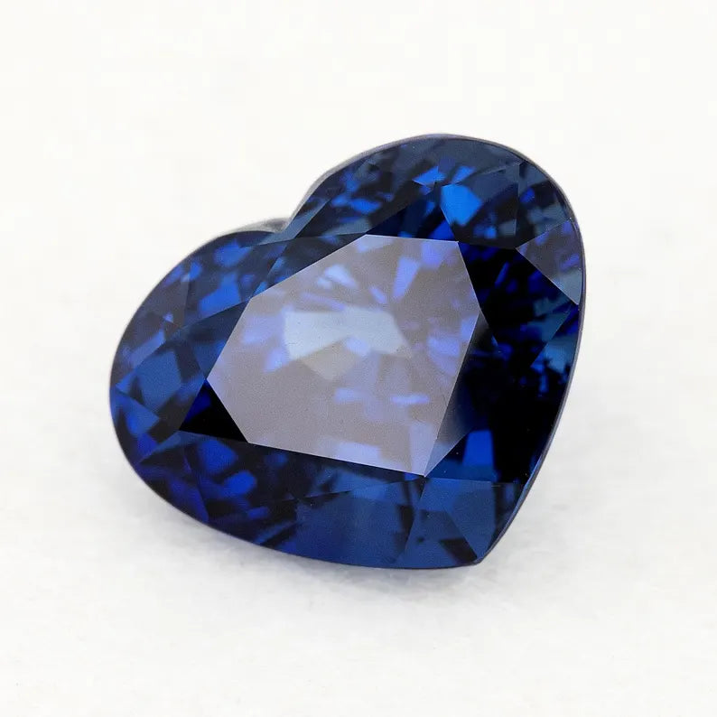 GRS Certified 5.66 ct. Natural Blue Sapphire Heart Shape Heated Only|Vivid Blue