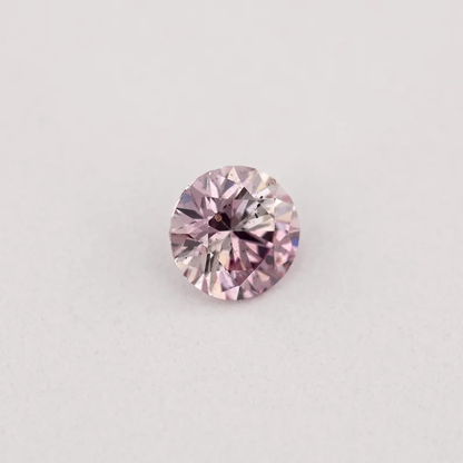 Argyle Certified 0.14ct 7PP Fancy Pink Natural Argyle Pink Diamond Round Brilliant
