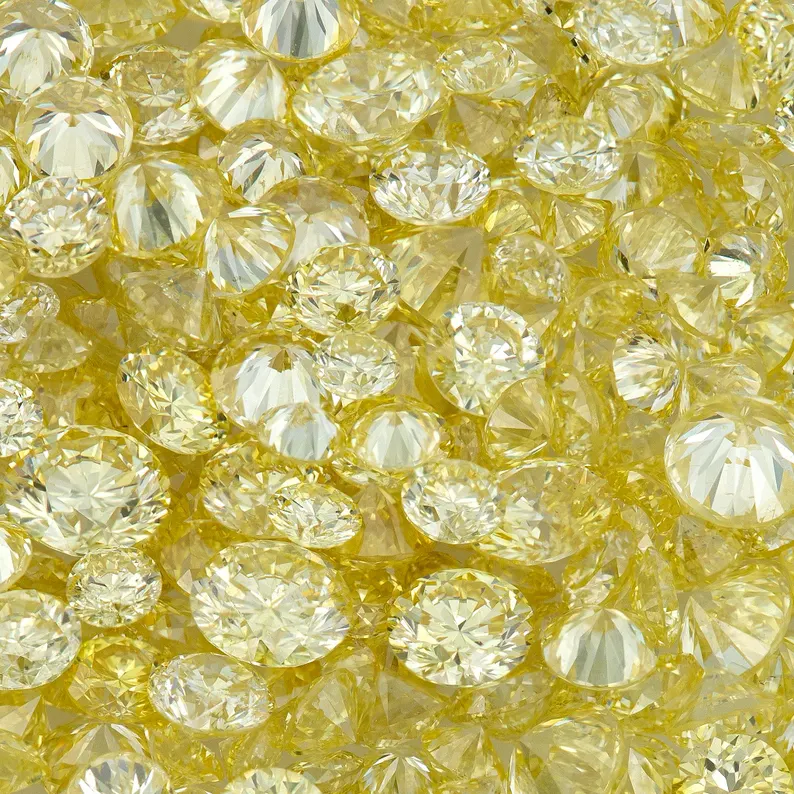 Pre Cape Diamonds 0.25ct 0.8mm to 2.2mm mix scoop Light Yellow Untreated Natural Diamonds Round|Melee|accents|Cape Yellow