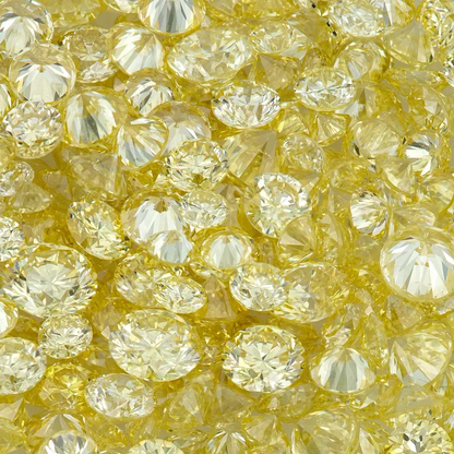 Pre Cape Diamonds 0.25ct 0.8mm to 2.2mm mix scoop Light Yellow Untreated Natural Diamonds Round|Melee|accents|Cape Yellow
